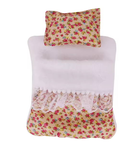 17cm Mini Doll's Accessories Set For Labubu Doll Pop 3Pcs/Set Bed+Quilt+Pillow Pajamas Sleeping Bag Dollhouse Gift,Girl's Toys