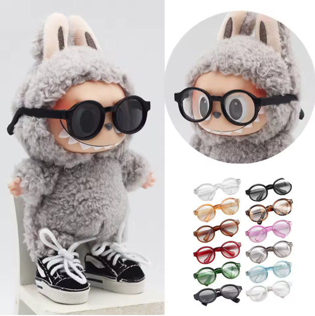 6.5cm Transparent Plastic Glasses for 1/8 1/6 1/3 1/4 BJD for Labubu MSD SD Plush for EXO Doll Sunglasses