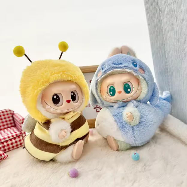 Accessories For 15-17cm Labubu pendant sitting baby shark bee dinosaur cute Dolls Accessories Cute Decoration Little Clothes (No Doll)