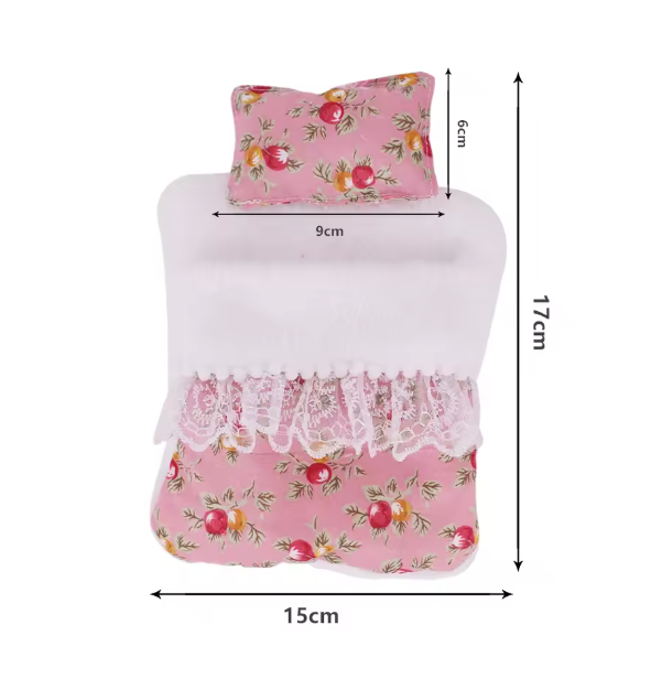 17cm Mini Doll's Accessories Set For Labubu Doll Pop 3Pcs/Set Bed+Quilt+Pillow Pajamas Sleeping Bag Dollhouse Gift,Girl's Toys