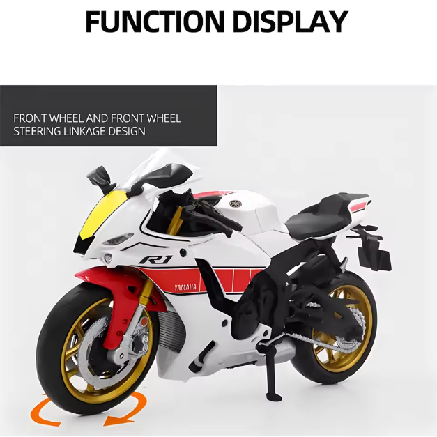 1/12 Scale Yamaha YZF-R1M Motorcycle Model Toy Alloy Diecast Simulation Models Motor Cycle Collection Decoration Boys Toys Gifts