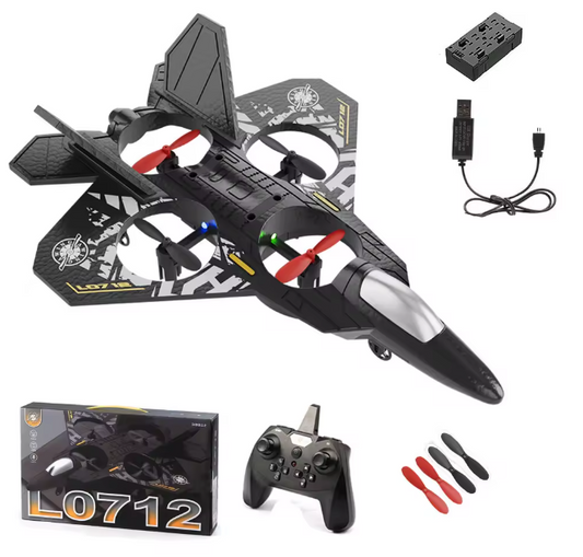 L0712 RC Plane 2.4G Remote Control Aircraft Gravity Sensing Helicopter Glider with Light EPP Foam Fighters for Boys Children
