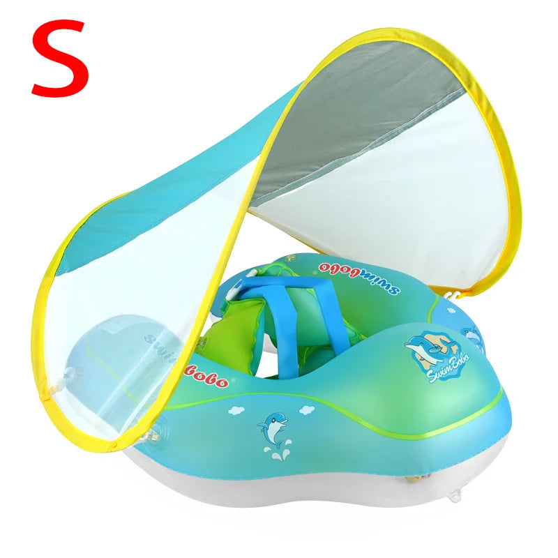 EZ Baby Swimming Float With Sun Canopy Inflatable Infant Floating Swim Kids Swim Pool Accessories Circle Bathing Summer