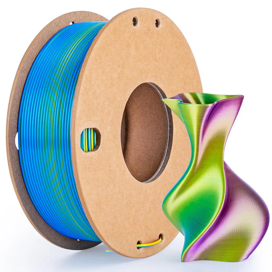 EZ Silk PLA 3D Printer Filament Triple Color Silk PLA Filament 1.75mm 3D Printing Filament Fit Most FDM Printers, 250g Spool(0.55lb