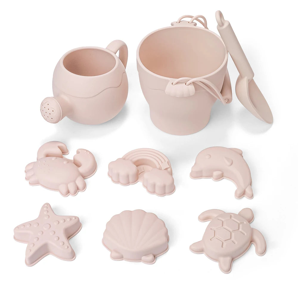 EZ 9PCS/8PCS Summer Beach Set Toys For Kids Digging Sand Plastic Bucket Watering Bottle Shovels Children Beach Water Game Toys Tool