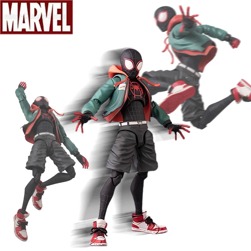 EZ Miles Morales Spider Man Action figures 15cm Multi-Accessories Super Hero Spiderman Movable Statues Model Collectible Ornaments
