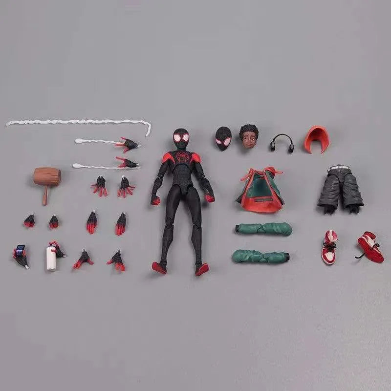 EZ Miles Morales Spider Man Action figures 15cm Multi-Accessories Super Hero Spiderman Movable Statues Model Collectible Ornaments