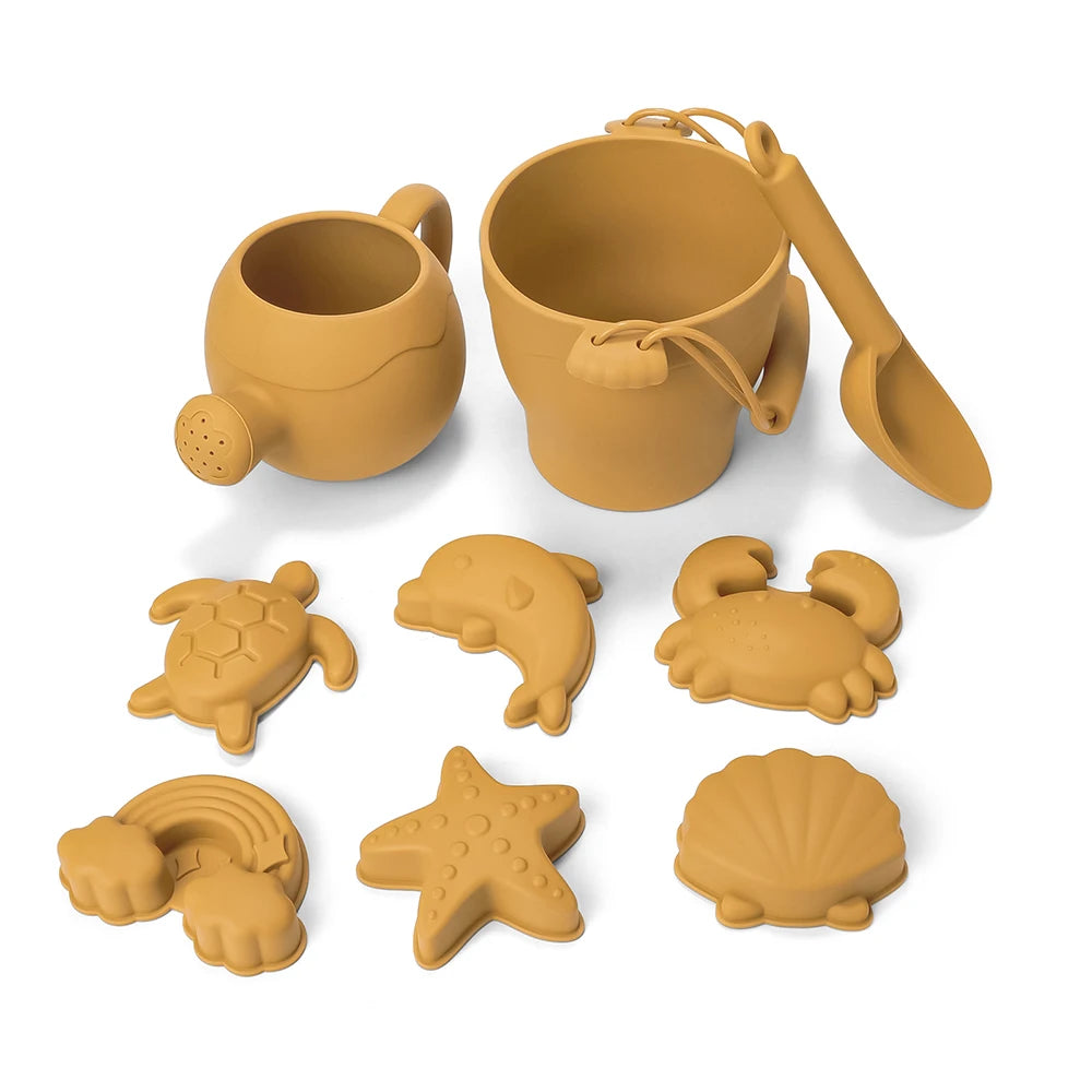 EZ 9PCS/8PCS Summer Beach Set Toys For Kids Digging Sand Plastic Bucket Watering Bottle Shovels Children Beach Water Game Toys Tool