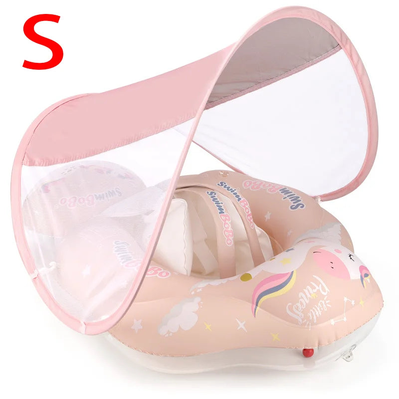 EZ Baby Swimming Float With Sun Canopy Inflatable Infant Floating Swim Kids Swim Pool Accessories Circle Bathing Summer