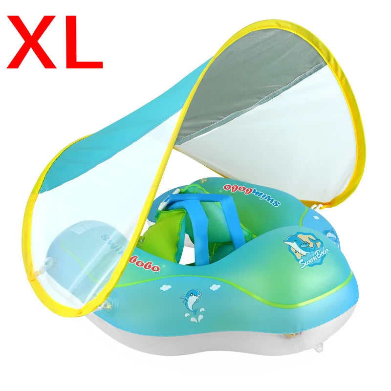 EZ Baby Swimming Float With Sun Canopy Inflatable Infant Floating Swim Kids Swim Pool Accessories Circle Bathing Summer