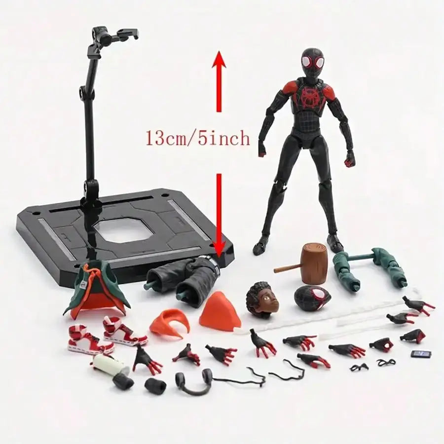 EZ Miles Morales Spider Man Action figures 15cm Multi-Accessories Super Hero Spiderman Movable Statues Model Collectible Ornaments