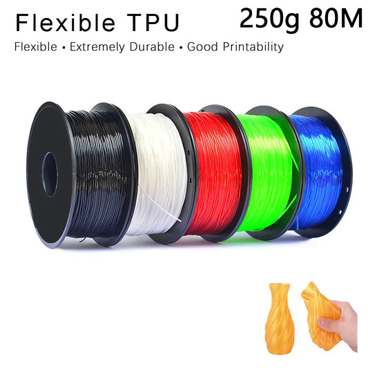 EZ TPU 3D Printer Flexible Filament  250g 1.75mm Length 80M