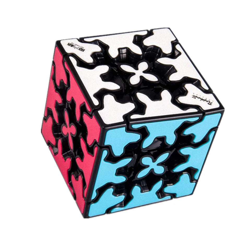 EZ New Qiyi Gear Cube 3x3x3 Gear Cube 3x3 Pyramid Cylinder Sphere Speed Cubes Educational Toy for Children Kids Gift Toy