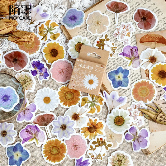 EZ 46Pcs/Set Autumn Flower Sticker Diy Scrapbooking Diary Planner Decoration Sticker Album