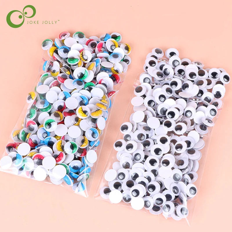 EZ 100pcs/200pcs Self-adhesive Googly Wiggle Eyes for DIY Scrapbooking Crafts Projects DIY Dolls Accessories Eyes Handmade Toys GYH