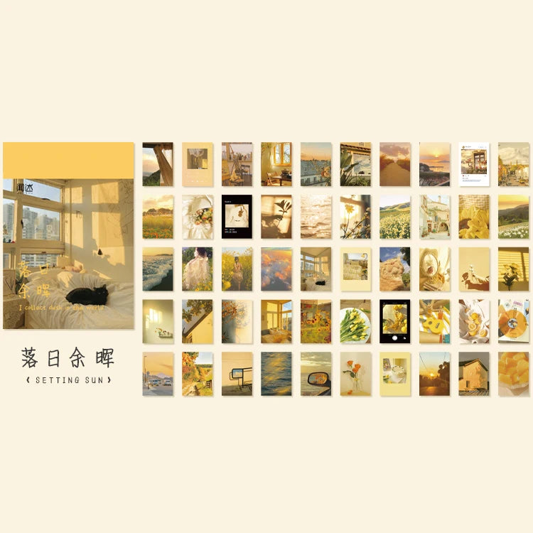 EZ Yoofun 50 Sheets Natural Scenery&Art Paintings Stationery Stickers Book Aesthetic Landscape Cute Scrapbooking Planner Journaling