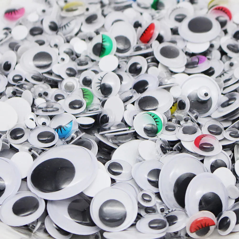 EZ 100pcs/200pcs Self-adhesive Googly Wiggle Eyes for DIY Scrapbooking Crafts Projects DIY Dolls Accessories Eyes Handmade Toys GYH