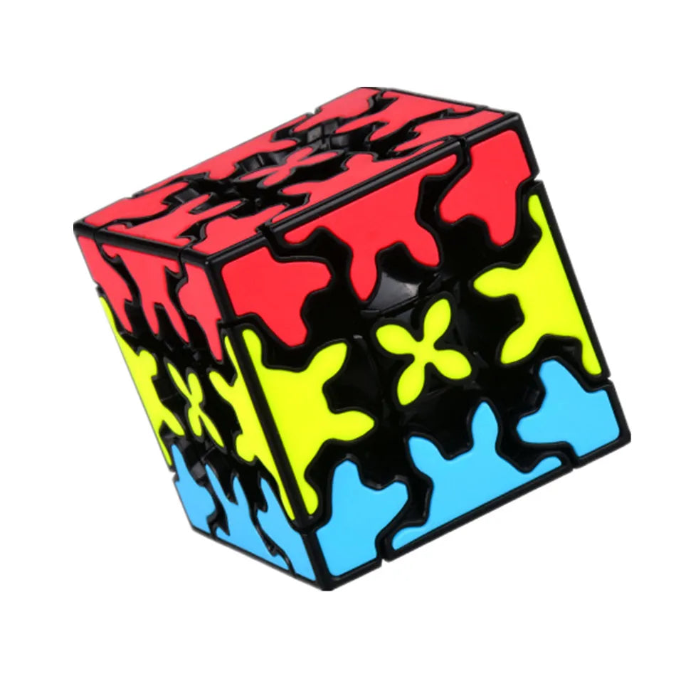 EZ New Qiyi Gear Cube 3x3x3 Gear Cube 3x3 Pyramid Cylinder Sphere Speed Cubes Educational Toy for Children Kids Gift Toy