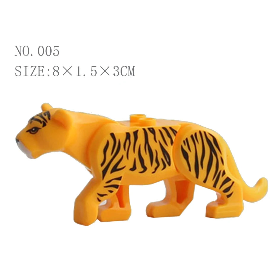 EZ Animal Building Blocks Model Crocodile Leopard Educational Games Figure Brick Toys for Children Kids