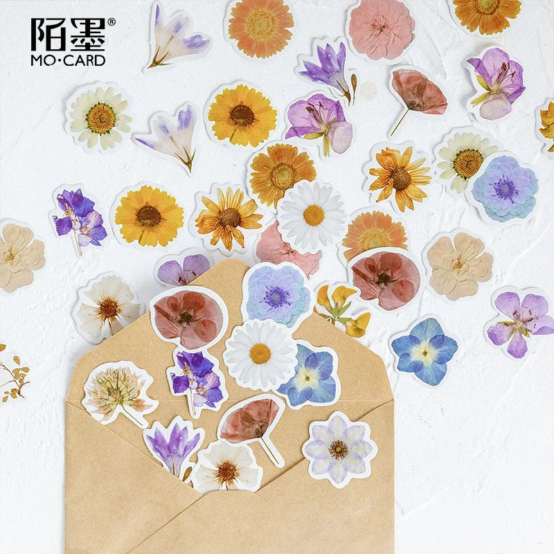 EZ 46Pcs/Set Autumn Flower Sticker Diy Scrapbooking Diary Planner Decoration Sticker Album