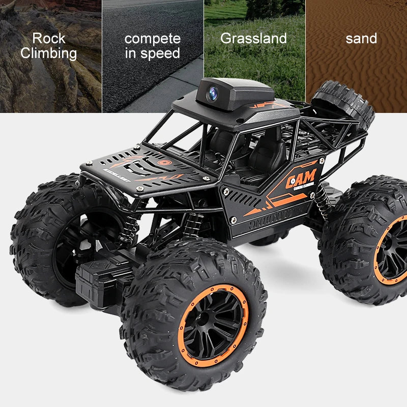 EZ Rc Car With HD Camera FPV WIFI Machine On Remote Control Stunt 1:18 2.4G SUV Radiocontrol Climbing Toys For Kids on a Sign