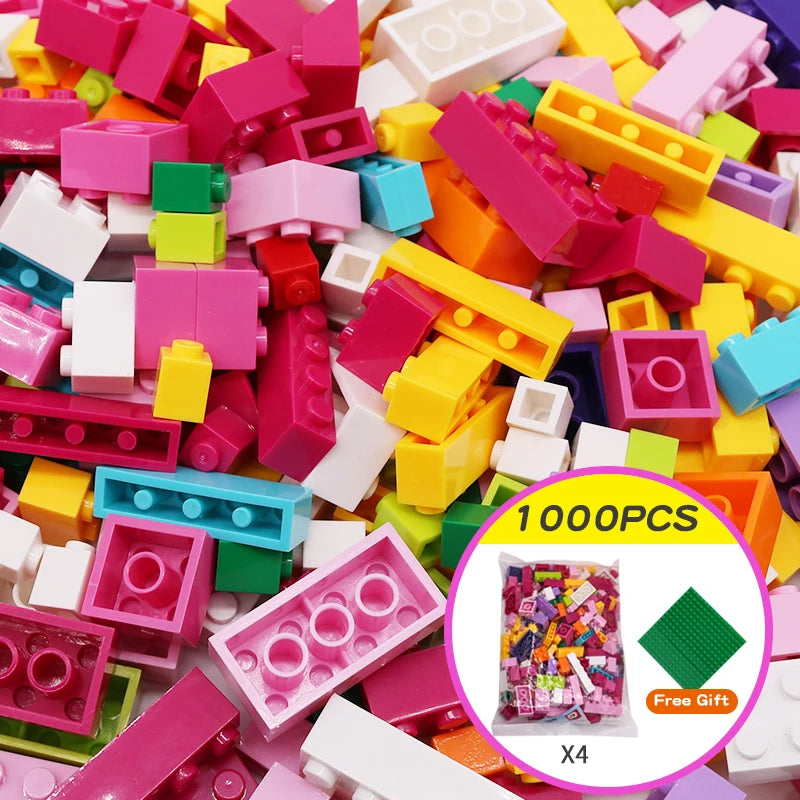 EZ 1000 Pieces DIY Creative Building Blocks Bulk Sets City Classic Bricks Assembly Brinquedos Educational Toys for Children