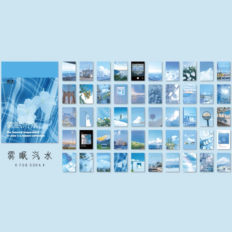 EZ Yoofun 50 Sheets Natural Scenery&Art Paintings Stationery Stickers Book Aesthetic Landscape Cute Scrapbooking Planner Journaling