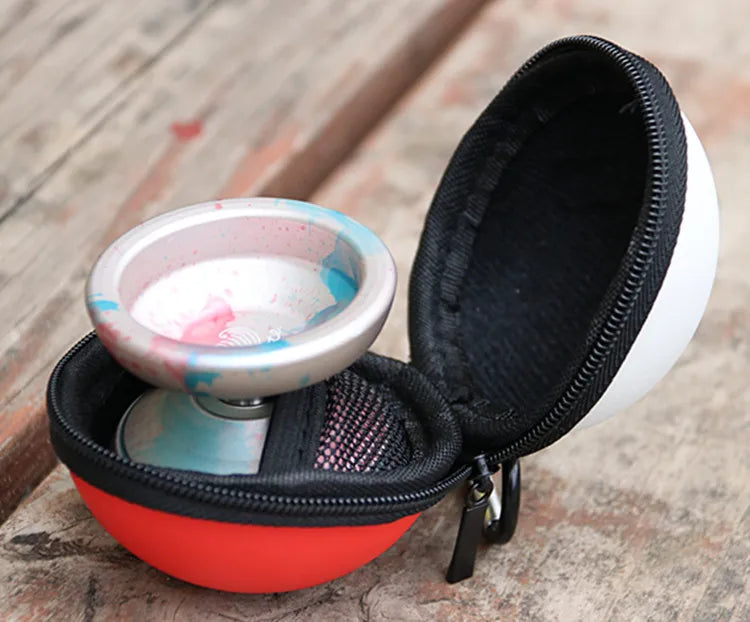 EZ Professional YoYo bag EDC smooth Leather Velvet Pokimon belt hang key ring Case. For all yoyos under 44.5X57mm