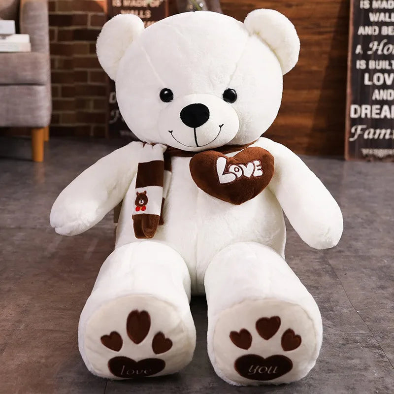 EZ High Quality 4 Colors Teddy Bear With Scarf Stuffed Animals Bear Plush Toys Doll Pillow Kids Lovers Birthday Baby Gift