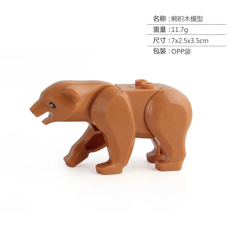 EZ Animal Building Blocks Model Crocodile Leopard Educational Games Figure Brick Toys for Children Kids