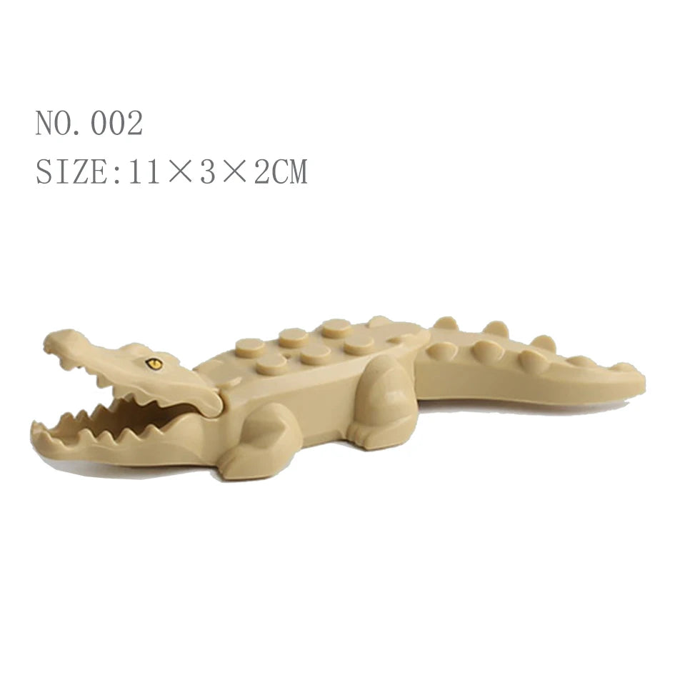 EZ Animal Building Blocks Model Crocodile Leopard Educational Games Figure Brick Toys for Children Kids