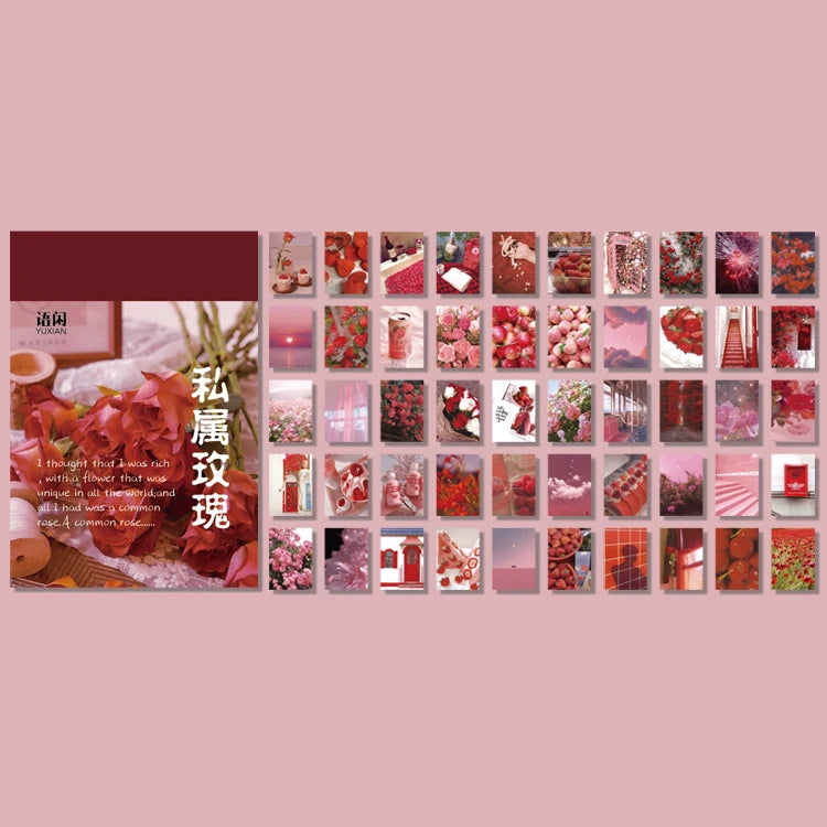 EZ Yoofun 50 Sheets Natural Scenery&Art Paintings Stationery Stickers Book Aesthetic Landscape Cute Scrapbooking Planner Journaling
