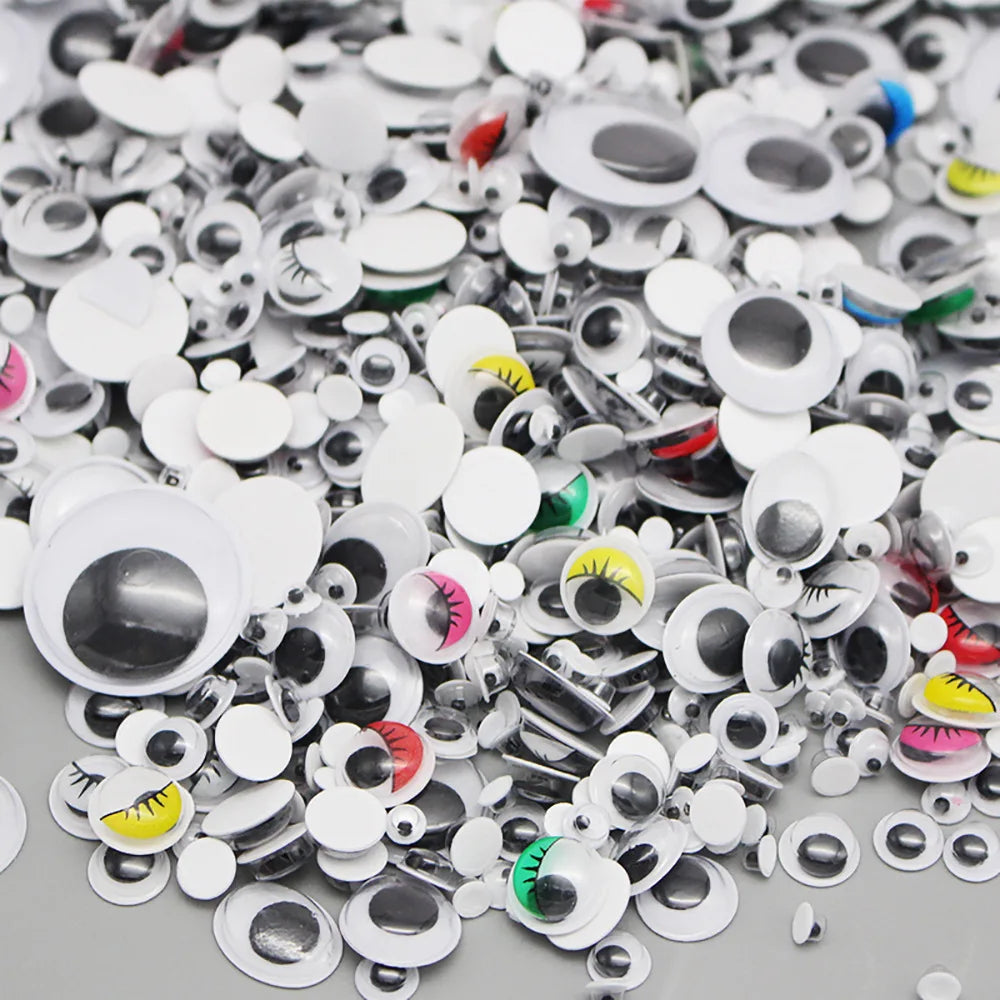 EZ 100pcs/200pcs Self-adhesive Googly Wiggle Eyes for DIY Scrapbooking Crafts Projects DIY Dolls Accessories Eyes Handmade Toys GYH
