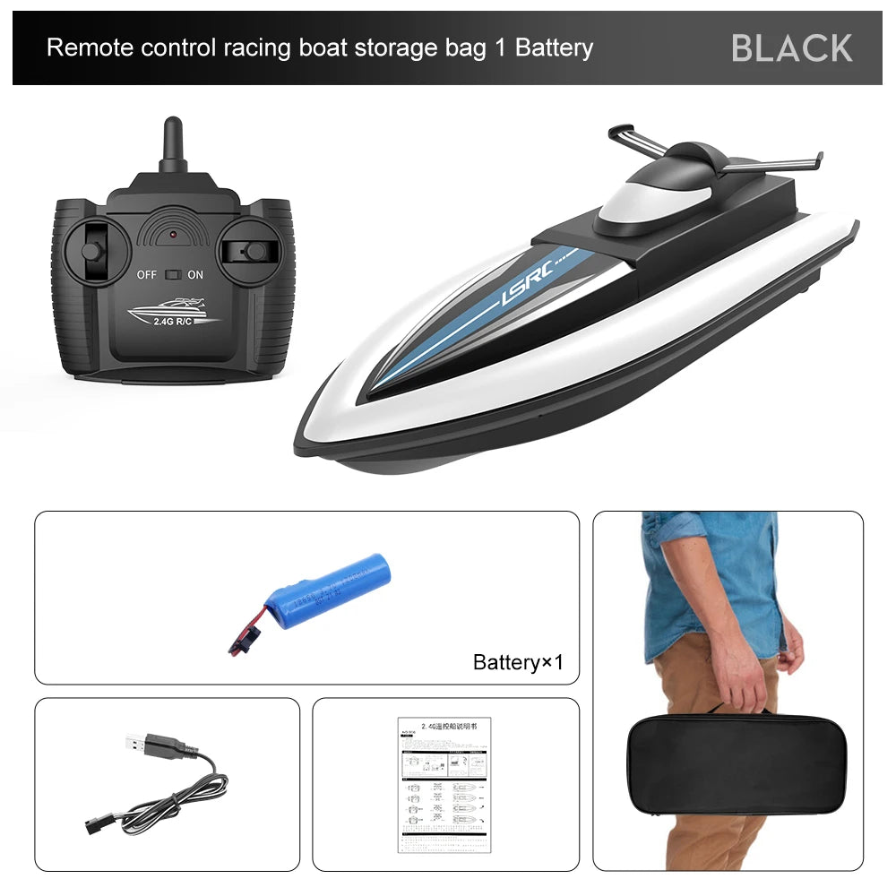 EZ 2.4G B8 RC High Speed Racing Boat Waterproof Rechargeable Model Electric Radio Remote Control Speedboat Gifts Toys for boys