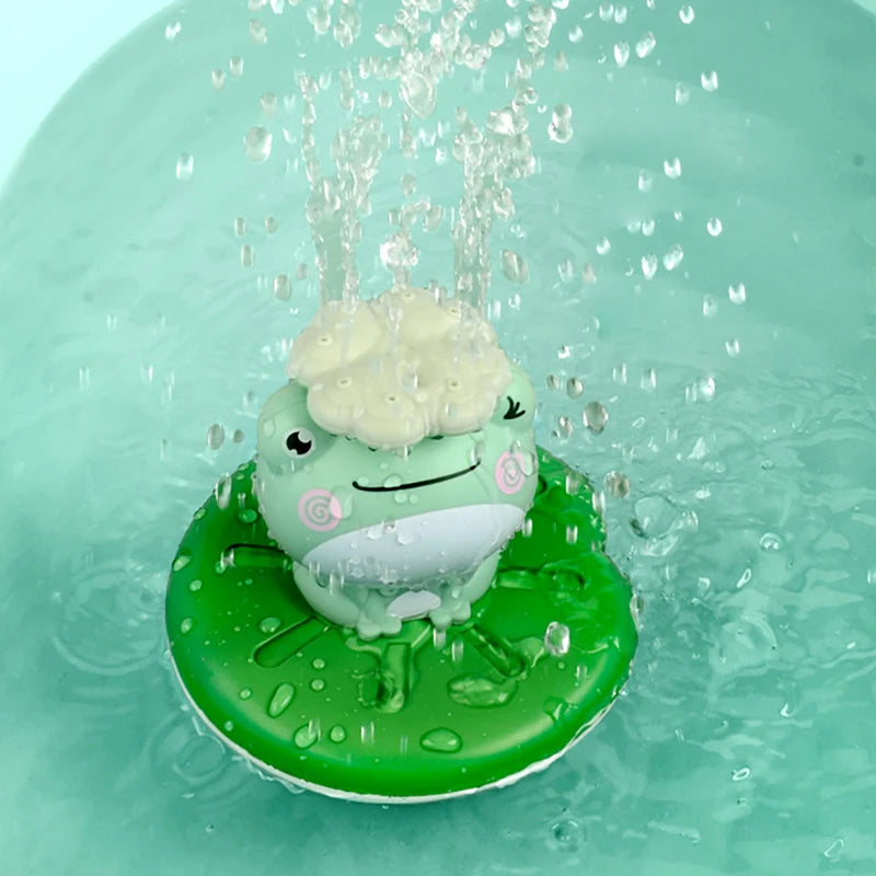 EZ New Baby Bath Toys Electric Spray Water Floating Rotation Frog Sprinkler Shower Game For Children Kid Gifts Swimming Bathroom