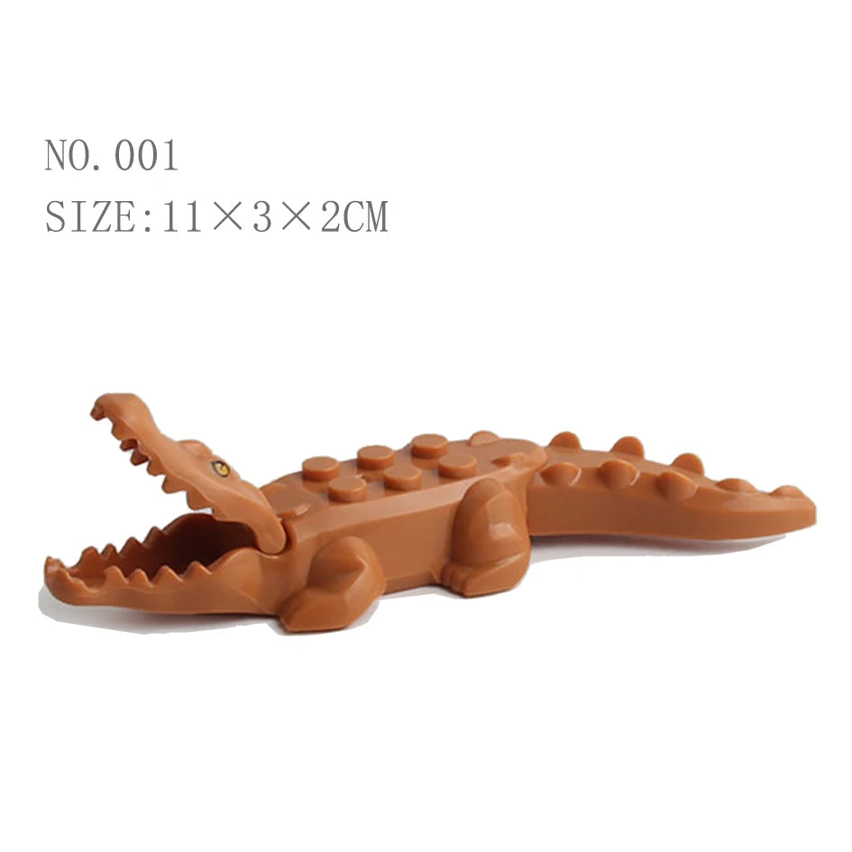 EZ Animal Building Blocks Model Crocodile Leopard Educational Games Figure Brick Toys for Children Kids