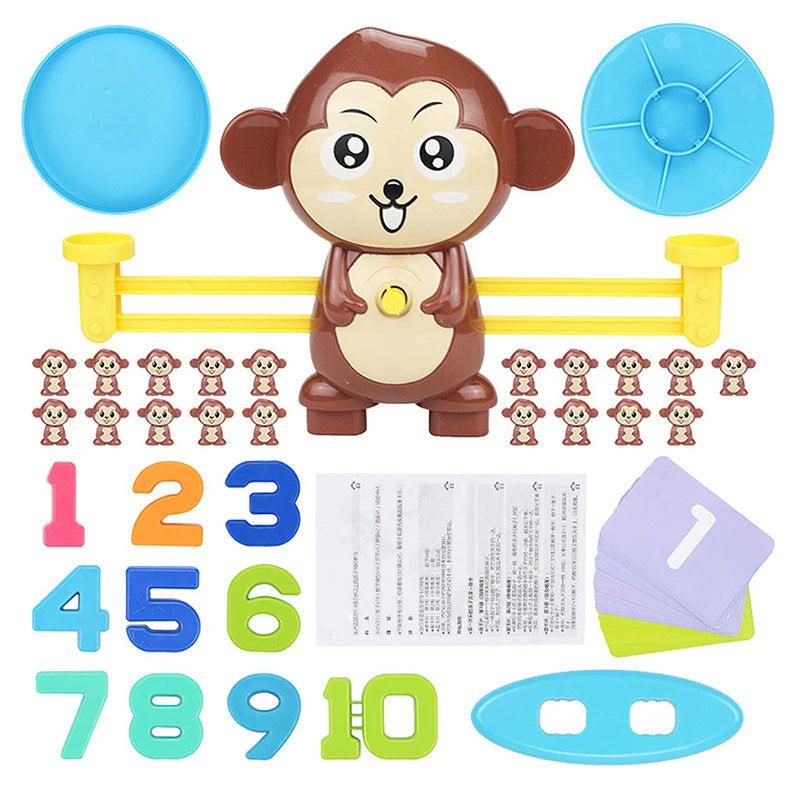 EZ New Montessori Math Toy Monkey Digital Maths Balance Scale Toy Educational Balancing Scale Number Board Game Kids Learning Toys