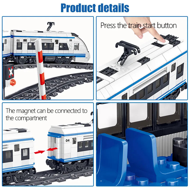 EZ 941pcs City Electric Harmony Rail Remote Control Building Blocks Train Track RC Car Brick Toy for Boy