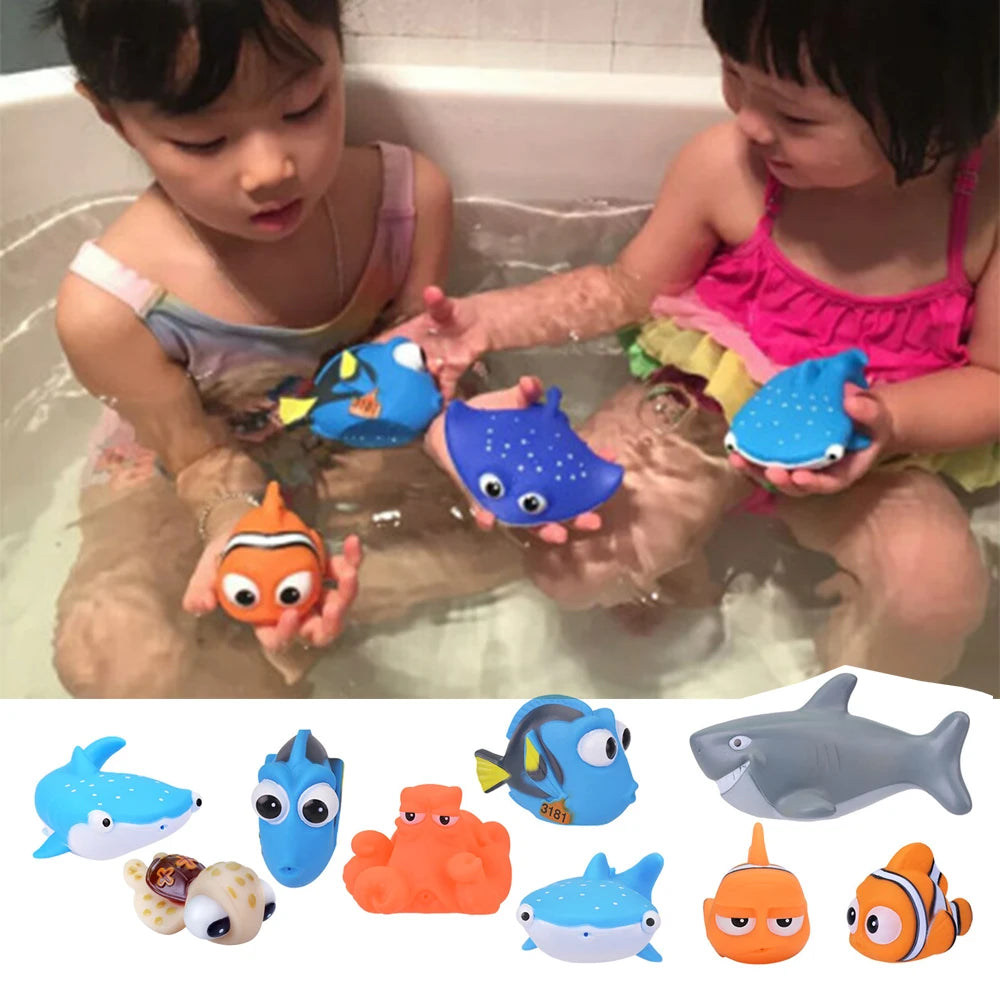 EZ HOT Lovely Baby Bath Toys Water Spraying Squeeze Sounding Debbling Toys Kids Float Water Tub Rubber Bathroom Play Animals