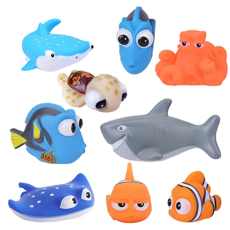 EZ HOT Lovely Baby Bath Toys Water Spraying Squeeze Sounding Debbling Toys Kids Float Water Tub Rubber Bathroom Play Animals