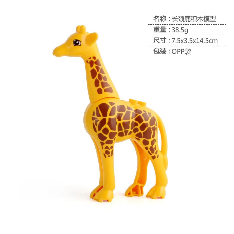 EZ Animal Building Blocks Model Crocodile Leopard Educational Games Figure Brick Toys for Children Kids