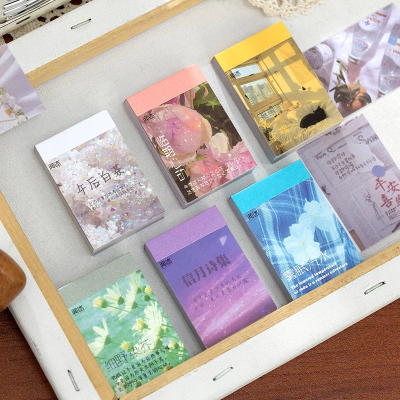 EZ Yoofun 50 Sheets Natural Scenery&Art Paintings Stationery Stickers Book Aesthetic Landscape Cute Scrapbooking Planner Journaling