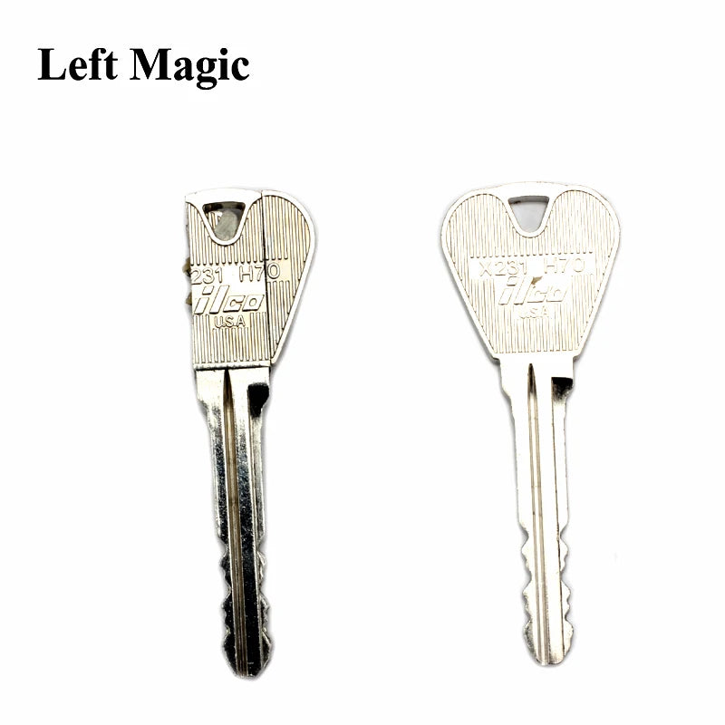 EZ 2 Pcs New Magic Trick Toy Folding Key Thru Bottle Or Ring Penetration Magic Trick Props Magic Joke Toy Easy To Play