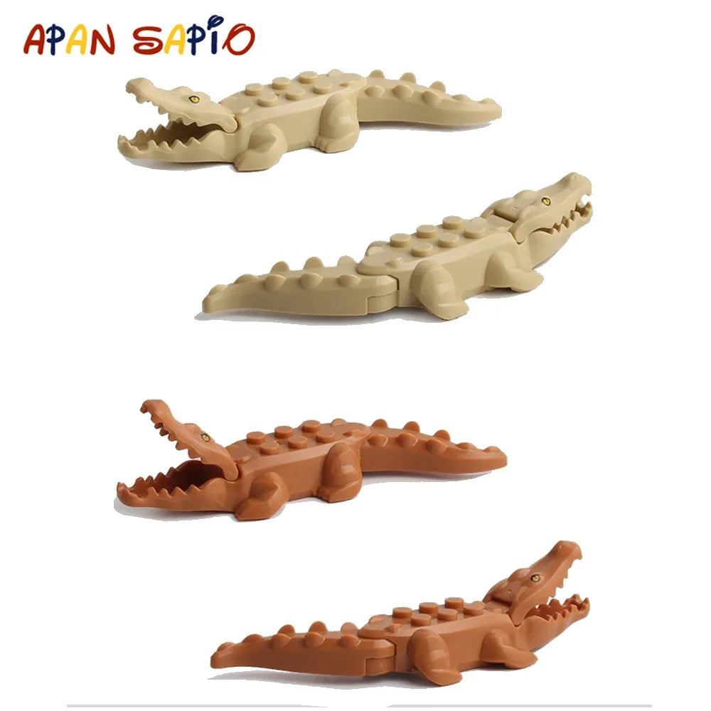 EZ Animal Building Blocks Model Crocodile Leopard Educational Games Figure Brick Toys for Children Kids