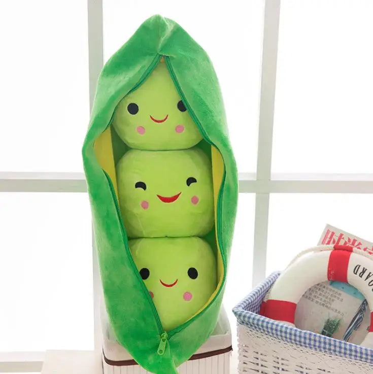 EZ 25CM Cute children's baby plush peas filled plant doll toy children kawaii quality pea-shaped pillow toy boy girl gift