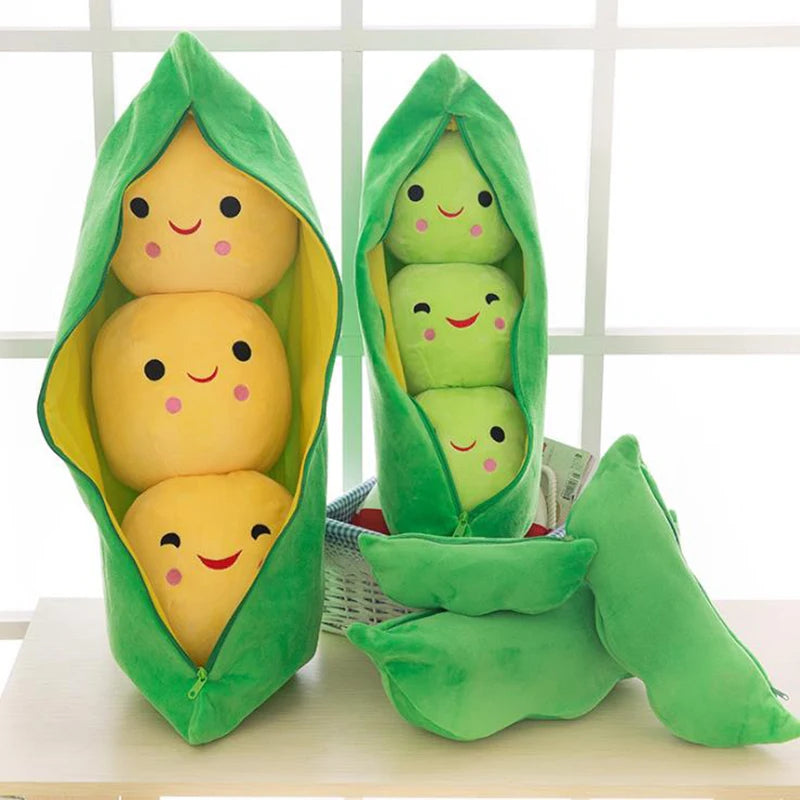 EZ 25CM Cute children's baby plush peas filled plant doll toy children kawaii quality pea-shaped pillow toy boy girl gift