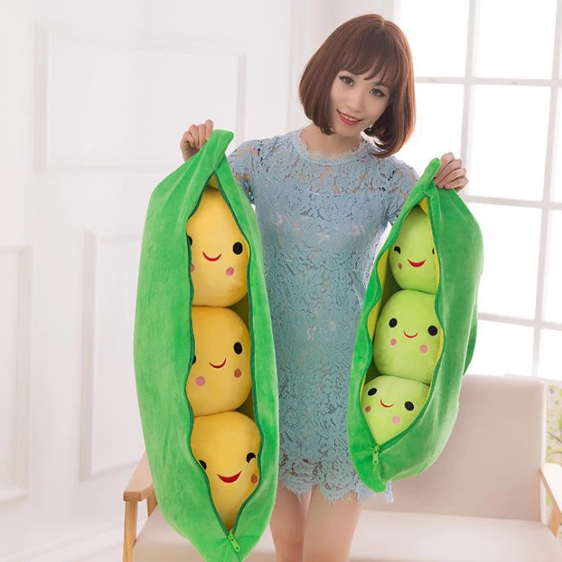 EZ 25CM Cute children's baby plush peas filled plant doll toy children kawaii quality pea-shaped pillow toy boy girl gift