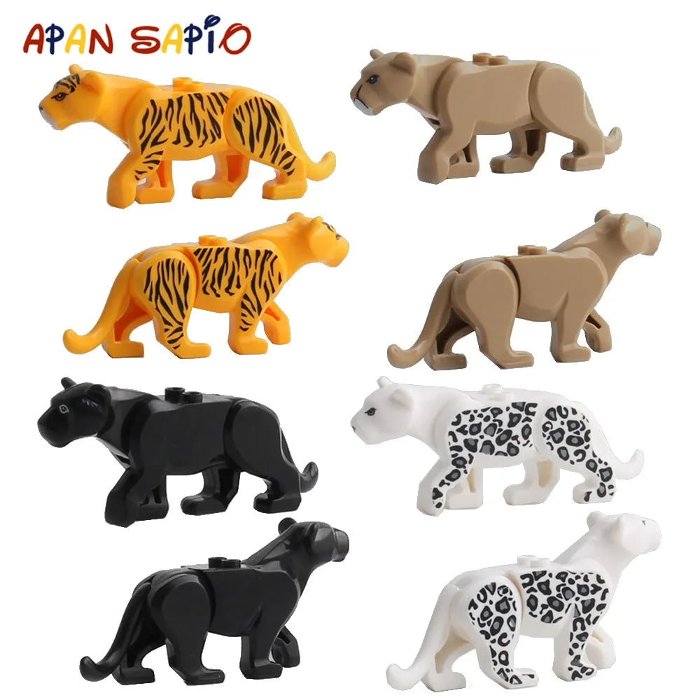 EZ Animal Building Blocks Model Crocodile Leopard Educational Games Figure Brick Toys for Children Kids