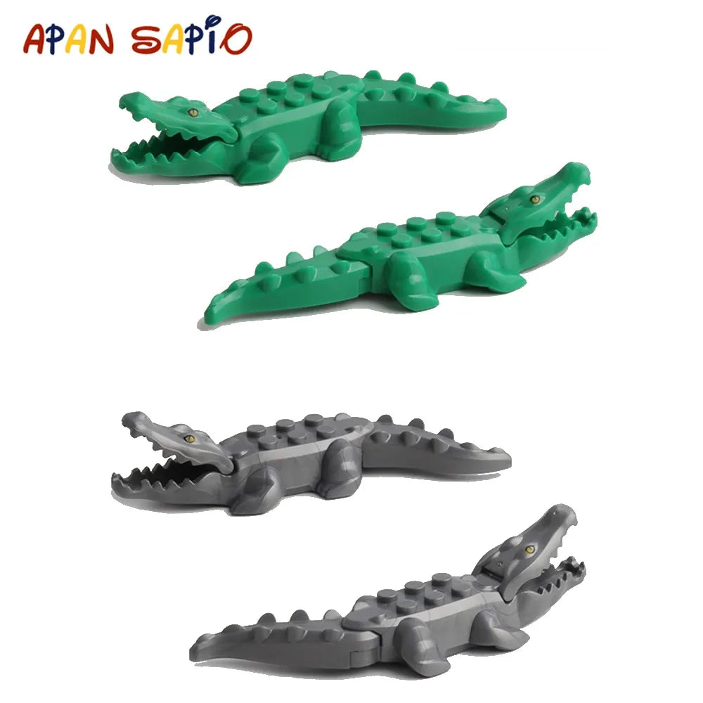 EZ Animal Building Blocks Model Crocodile Leopard Educational Games Figure Brick Toys for Children Kids