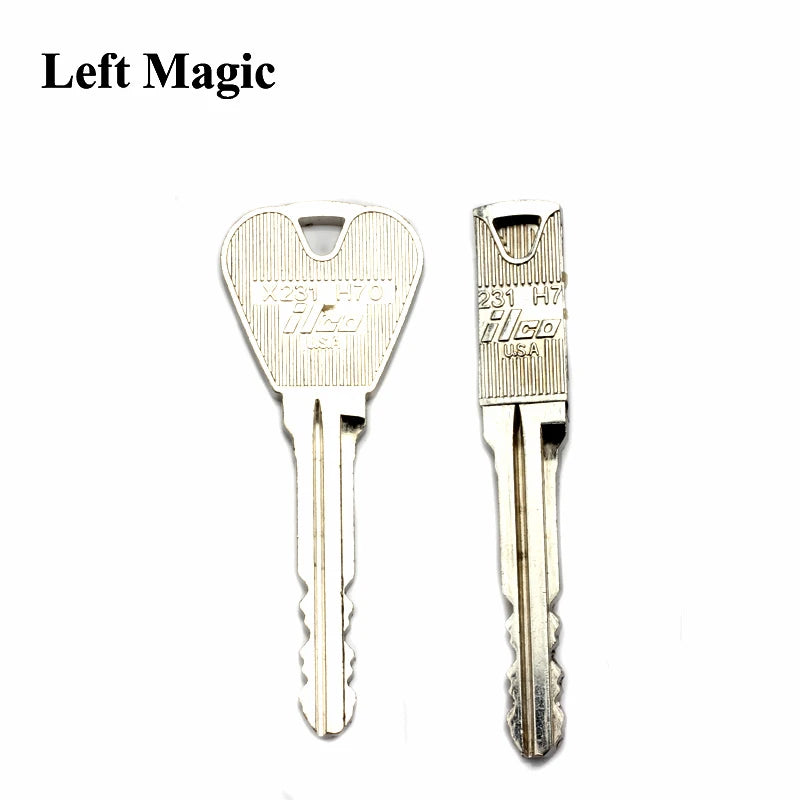 EZ 2 Pcs New Magic Trick Toy Folding Key Thru Bottle Or Ring Penetration Magic Trick Props Magic Joke Toy Easy To Play